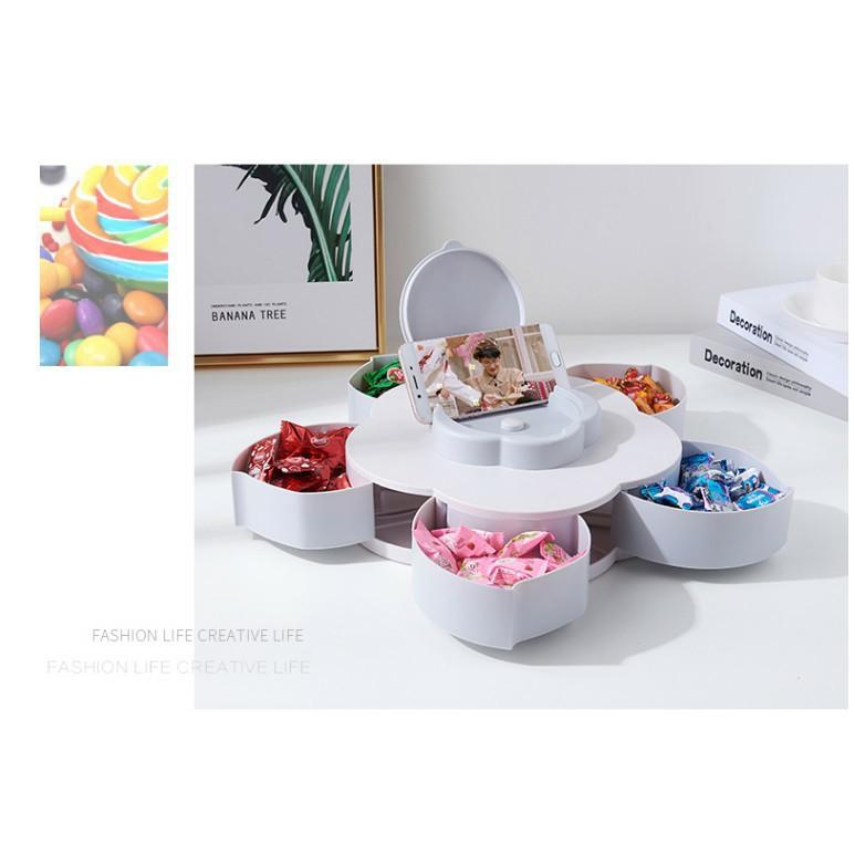 Khay Mứt Tết 2 Tầng 10 Ngăn Hình Bông Hoa Đẹp Mắt Sang Trọng