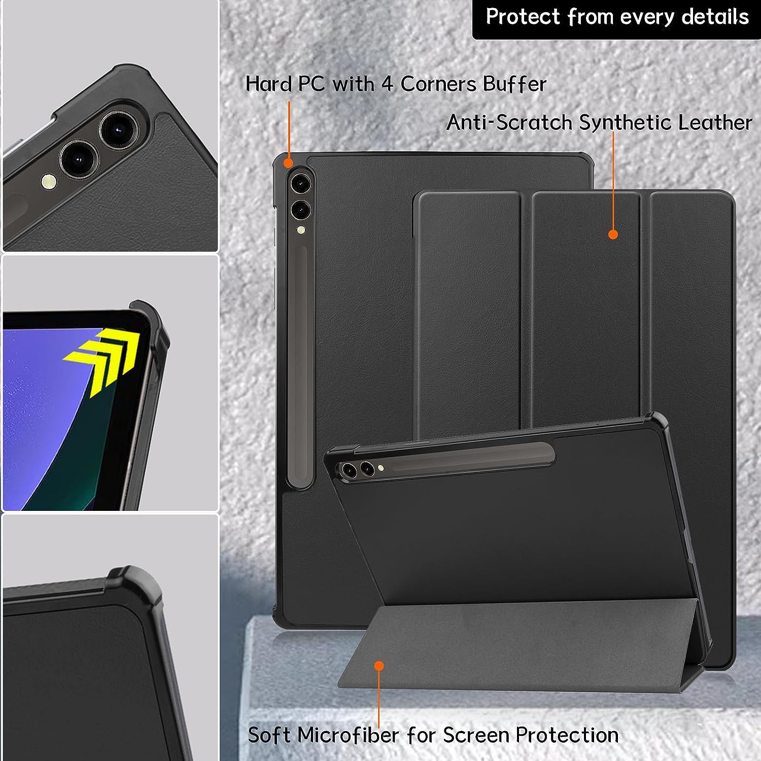 Bao Da Cover Dành Cho Samsung Galaxy Tab S9+ Plus SM X810 / X816B 12.4 Inch Hỗ Trợ Smart Cover Máy Tính Bảng