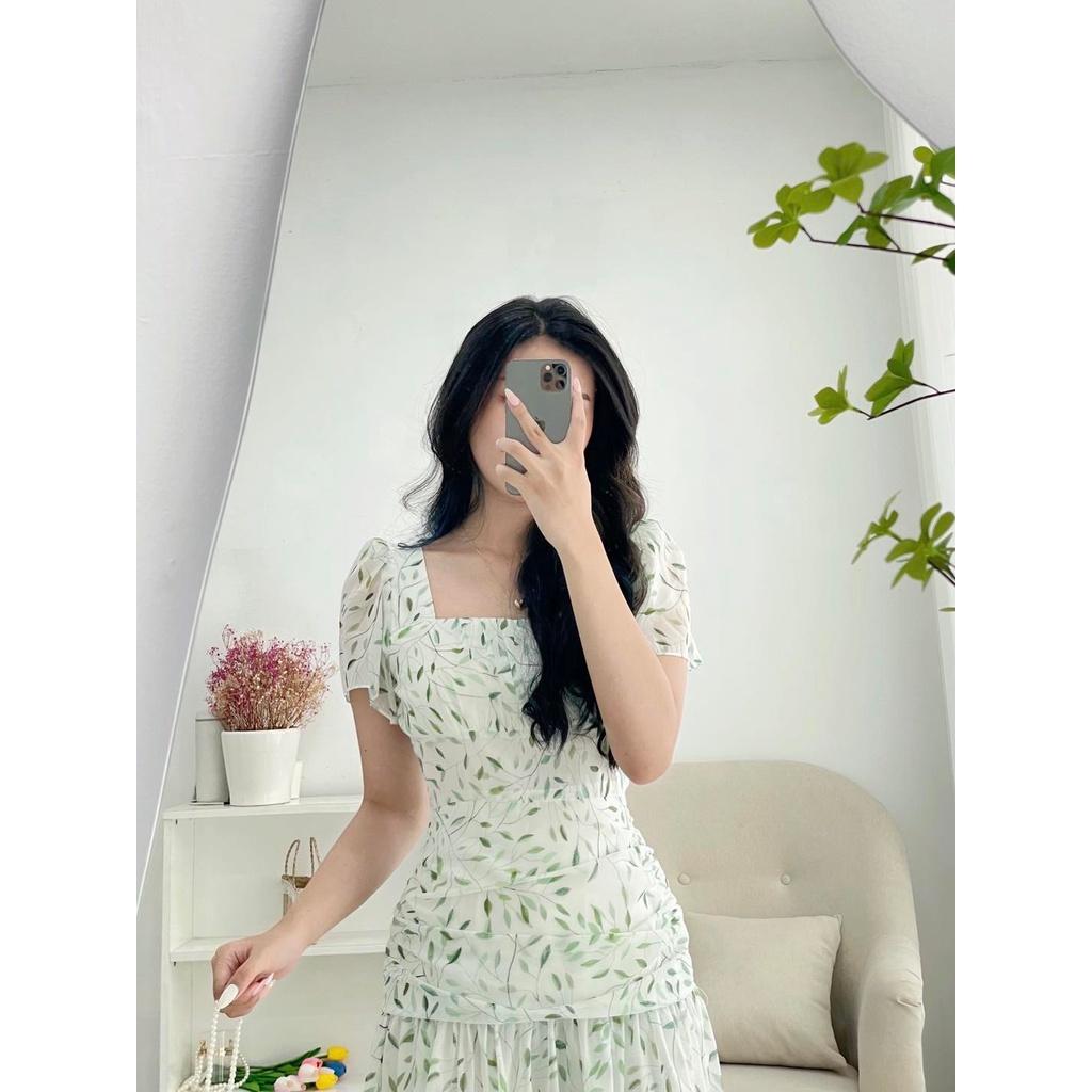 TIELA Đầm váy xếp nhún ở eo-Leaves Dress