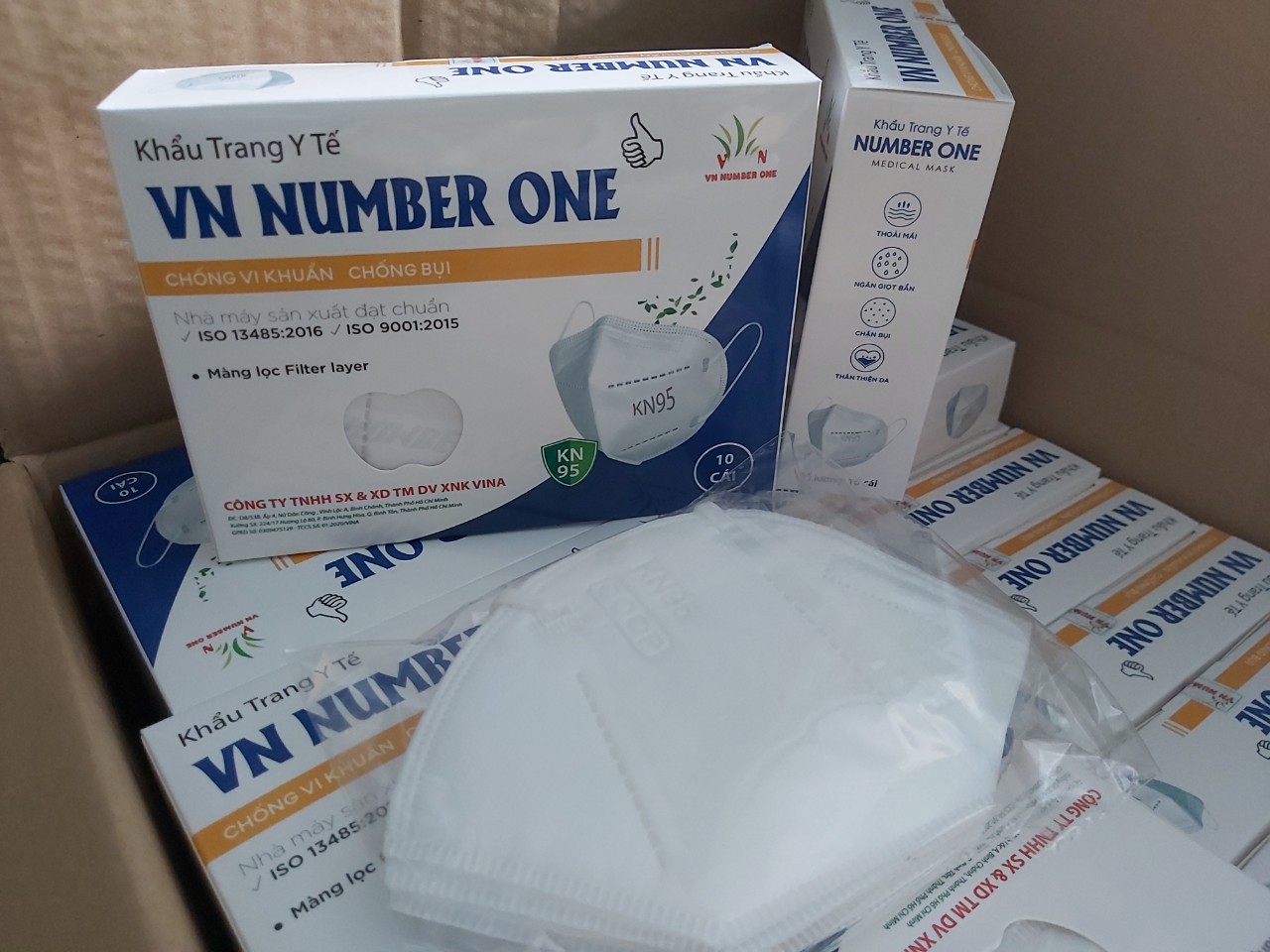 Khẩu trang KN95 Number one 5 Lớp  chuẩn N95 lọc bụi, kháng khuẩn ngăn virus ( Hộp 10 cái)