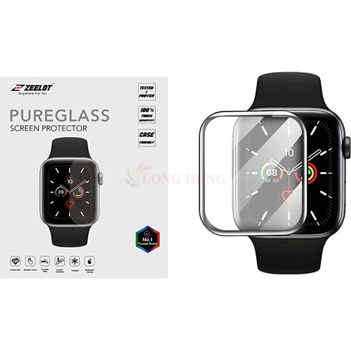 Dán màn hình cường lực Full viền chống vân tay Zeelot Apple Watch 38/40/42/44mm - Hàng chính hãng