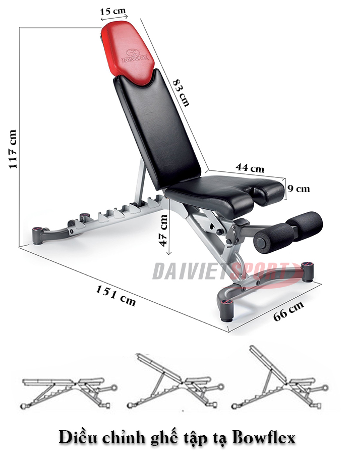 Ghế tập tạ đa năng Bowflex , Ghế tập tạ điều chỉnh cao cấp