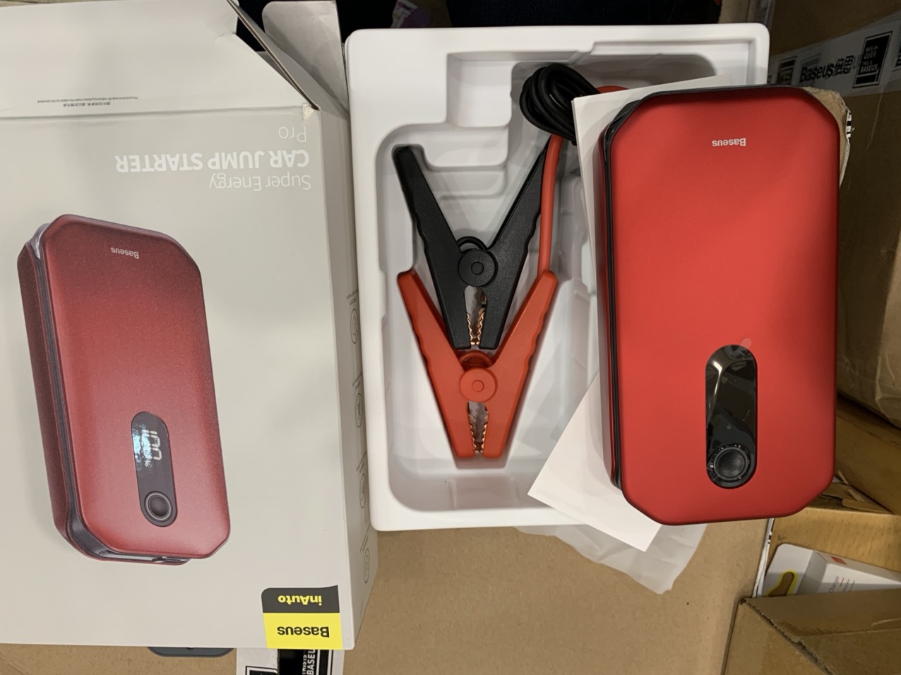 Bộ pin sạc dự phòng kích ắc quy ô tô Baseus Super Energy Car Jump Starter Pro (12000mAh, 5V-3A)ĐỎ ĐUN Hàng Nhập Khẩu