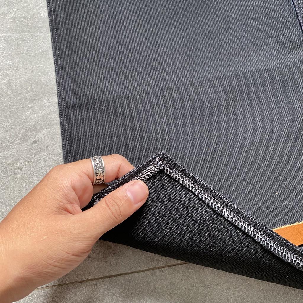Tạp dề pha chế vải canvas dây da của Junsleather phối da bò cao cấp dành cho Barista/Bartender quán cà phê