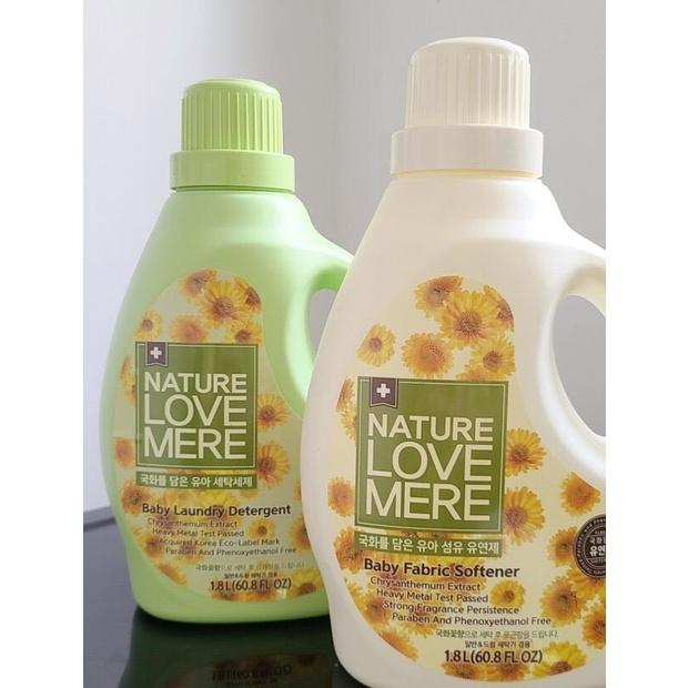 MẪU 2021 Nước giặt/xả Nature love mere hương HOA CÚC lành tính Chai 1800ml/Túi 1300ml