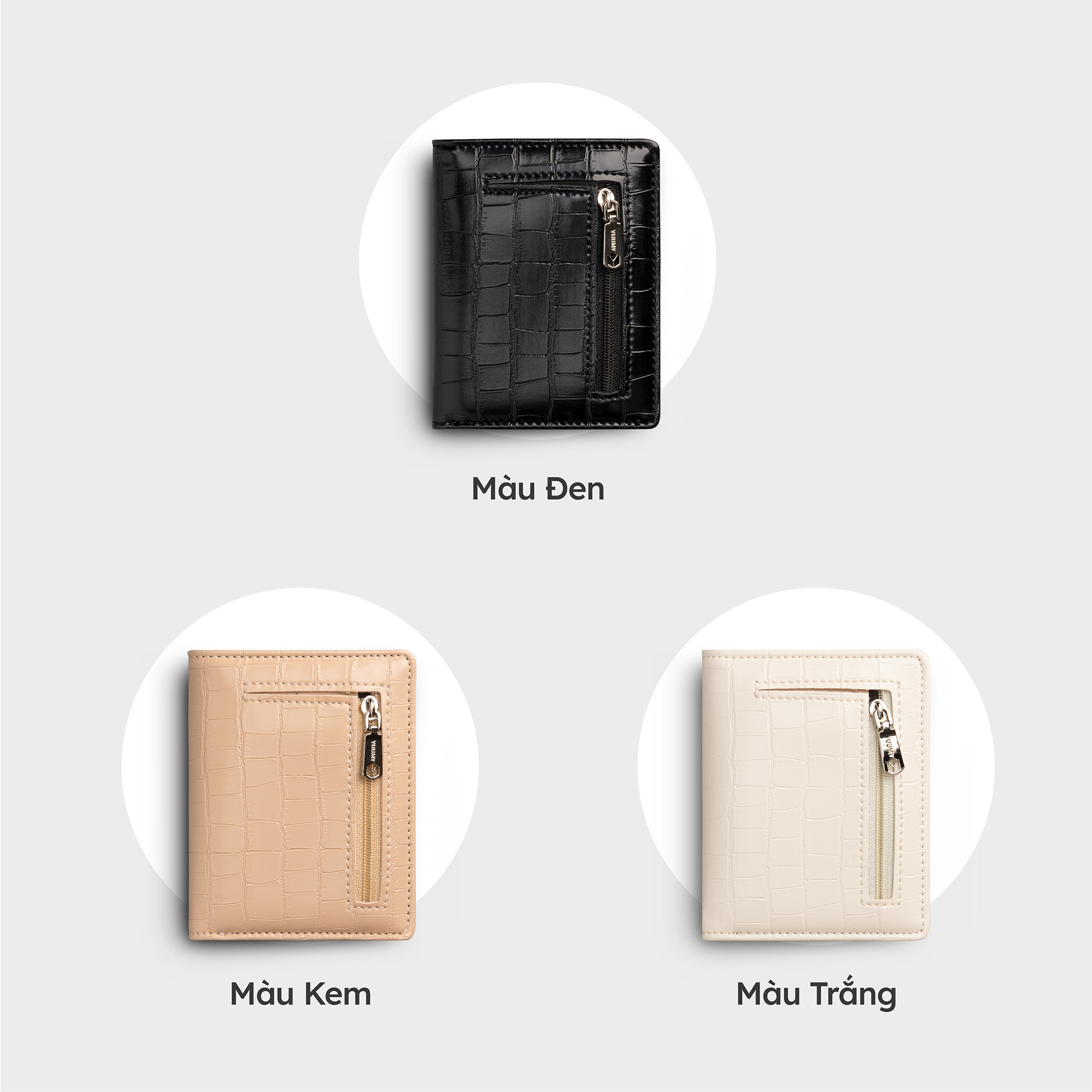 Ví Yuumy ( Thời trang nữ xinh xắn kéo khóa cách điệu - Ví da Seasand YV97 )