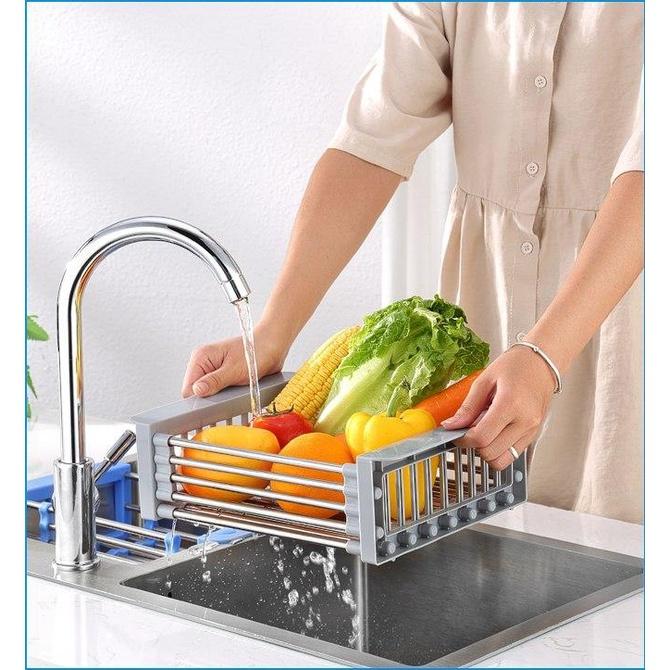 Rổ Inox Kéo Rút Gọn Để Lavabo Thoát Nước Cao Cấp