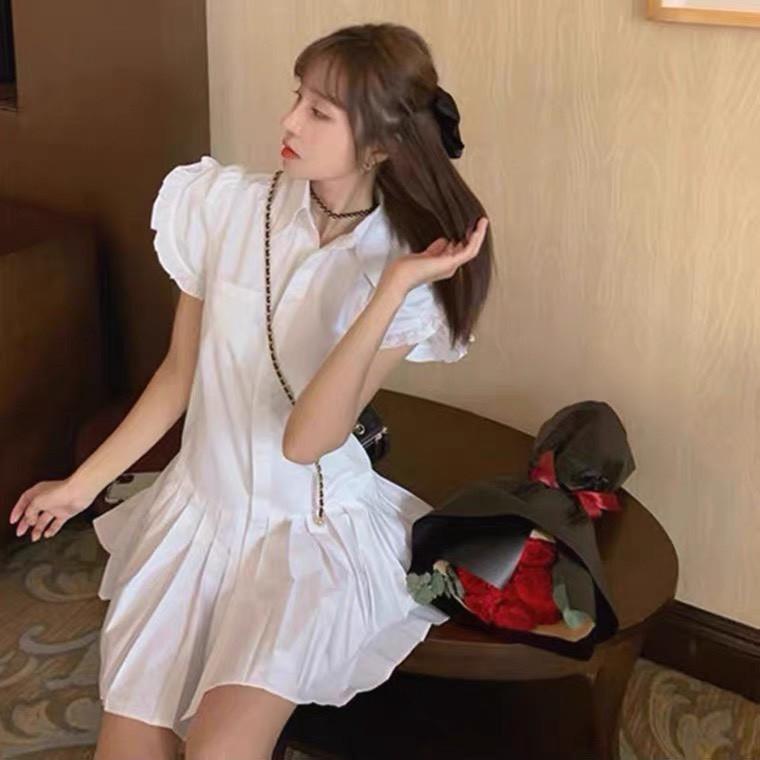 Đầm dự tiệc dáng suông đẹp cao cấp,  lai váy xếp ly nhúng xinh yêu FASHION2021