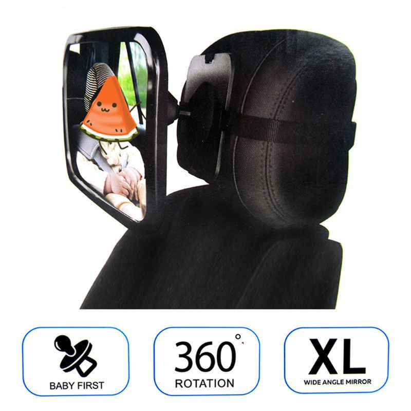 Gương kính chiếu hậu quan sát ghế sau xe hơi cho bé có đai điều chỉnh chống rung góc quan sát rộng đảm bảo an toàn