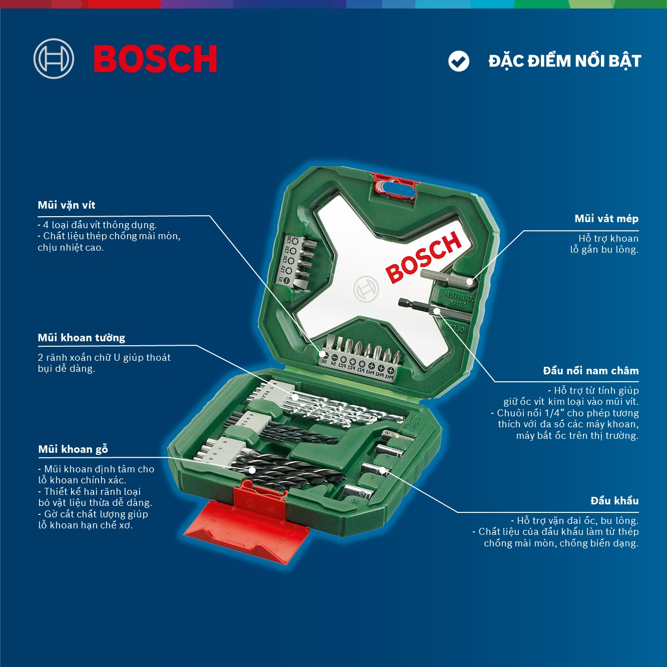 Bộ Mũi Khoan Và Vặn Vít X-Line 34 Chi Tiết Bosch 2607010608