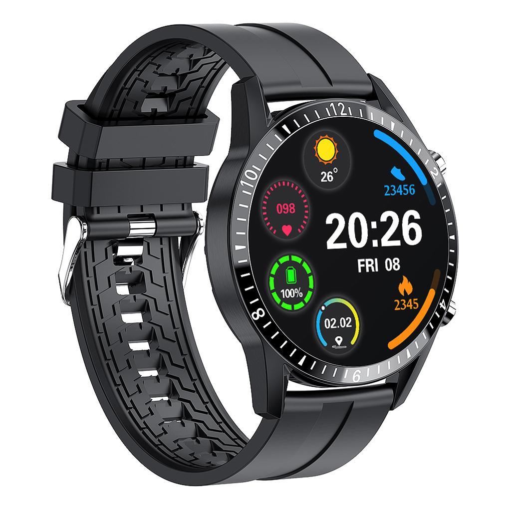New i9 Smart Watch Heart Rate Blood Oxygen Monitor Black Silicone Band