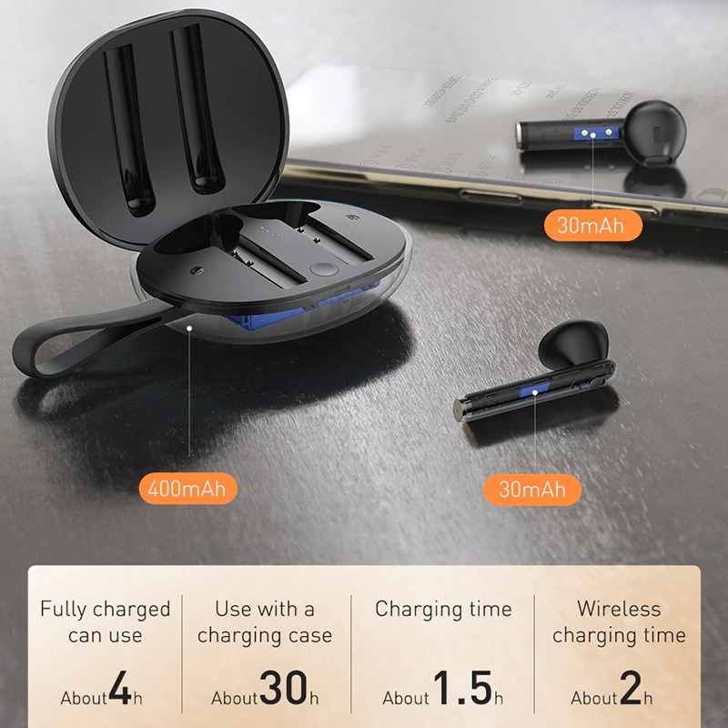 Tai nghe không dây Baseus W05 True Wireless Earphones - Hàng chính hãng
