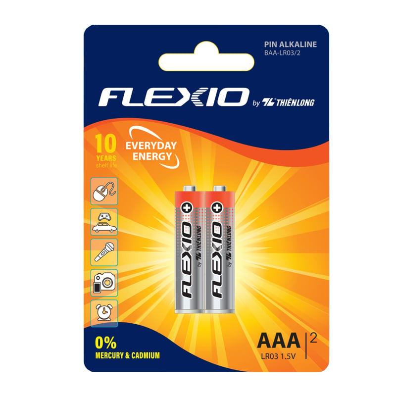 Vỉ 2 Pin Alkaline AAA Thiên Long Flexio