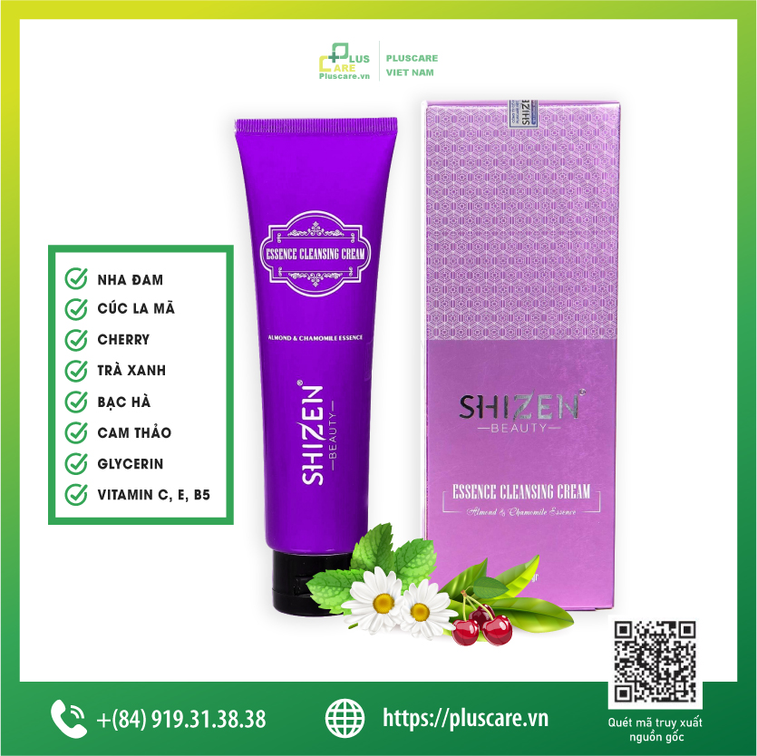 Sữa rửa mặt không chứa Sulfate Essence Cleansing Cream, dịu nhẹ, sạch sâu, giảm mụn & trắng sáng