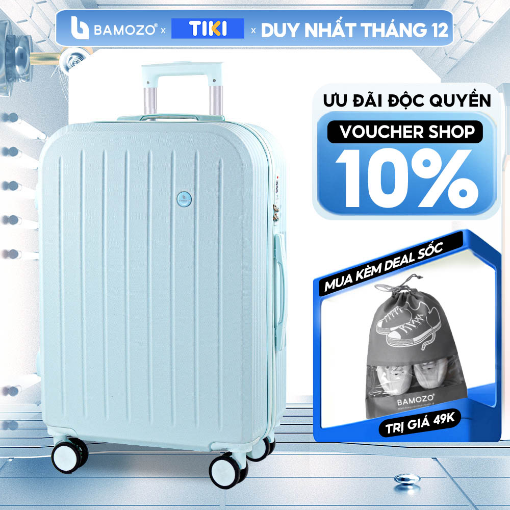 Vali Du Lịch Thời Trang Bamozo 8812 Size 2024 , Vali Nhựa Kéo Được Bảo Hành 5 Năm. - Xanh Ngọc - Size 24