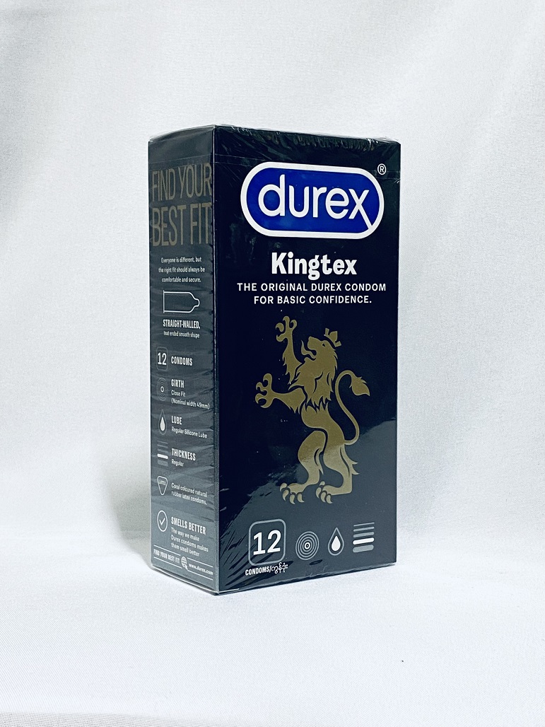 Bao Cao Su Durex Kingtex Đen - Size Nhỏ 49mm - Ôm Sát - Nhập Khẩu Thái Lan