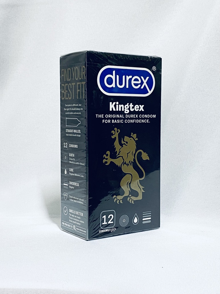 Bao Cao Su Durex Kingtex Đen (12s) - Size Nhỏ 49mm - Ôm Sát - Nhập Khẩu Thái Lan