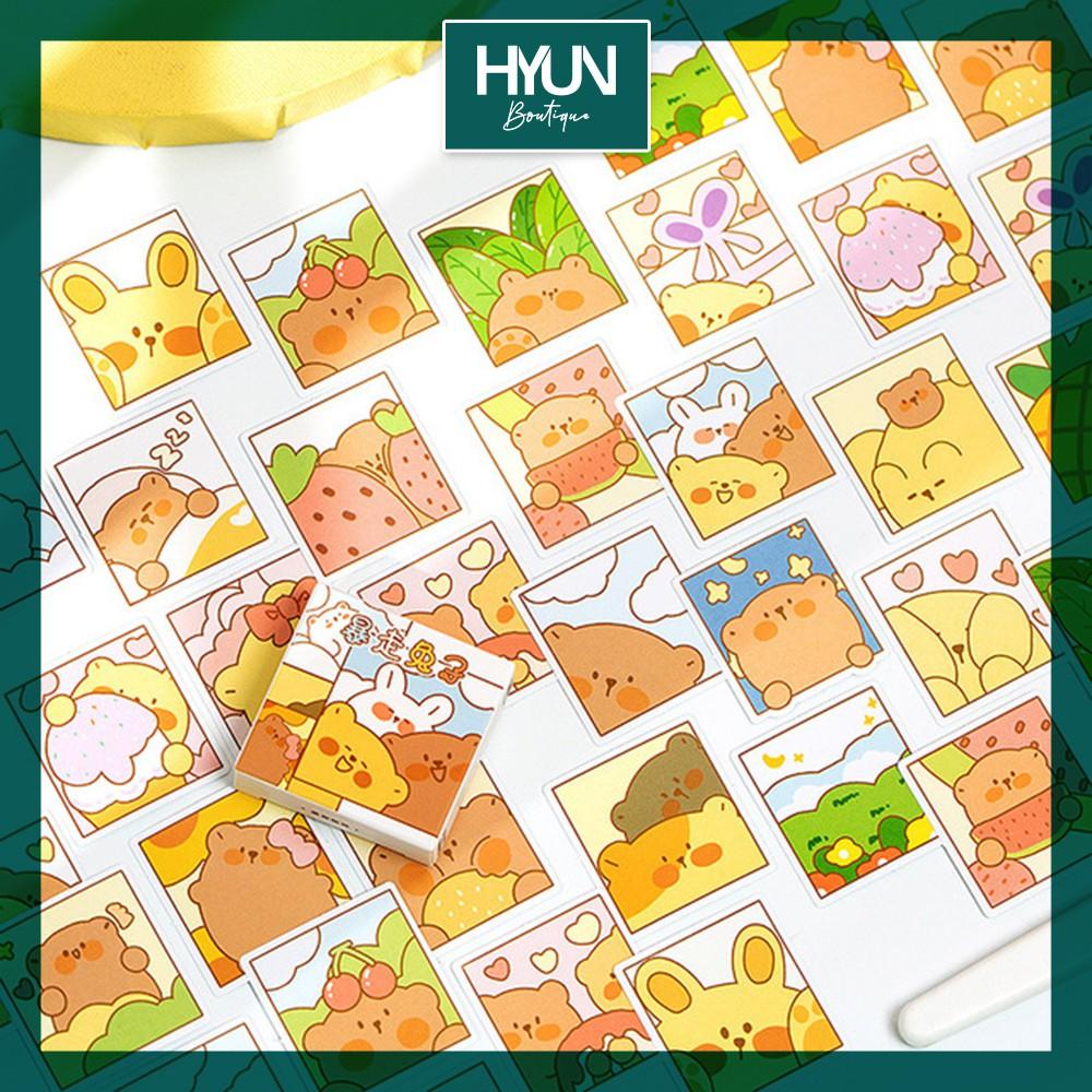 Set 300 Sticker dán - hình dán trang trí dễ thương theo chủ đề Hyun Boutique hoặc Hộp lẻ 50 sticker - 1