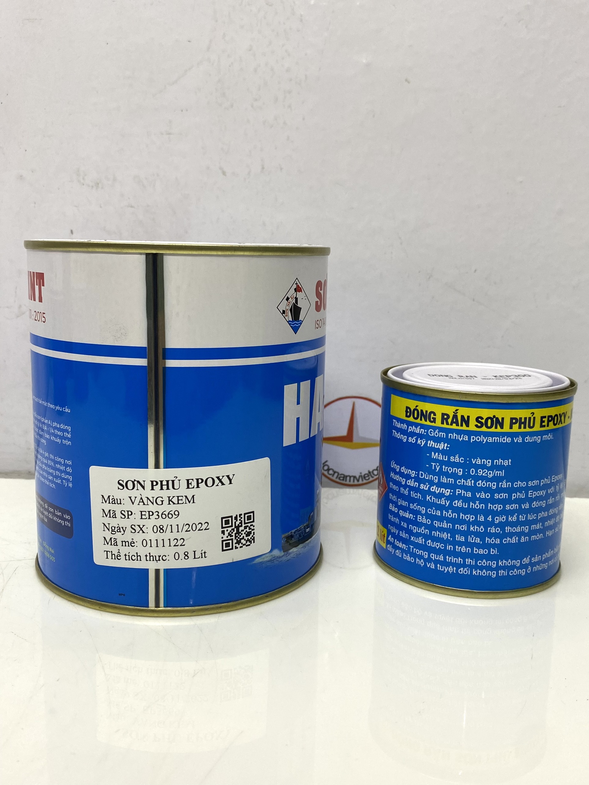 Sơn Epoxy Hải Âu màu vàng kem EP669 1L/Bộ