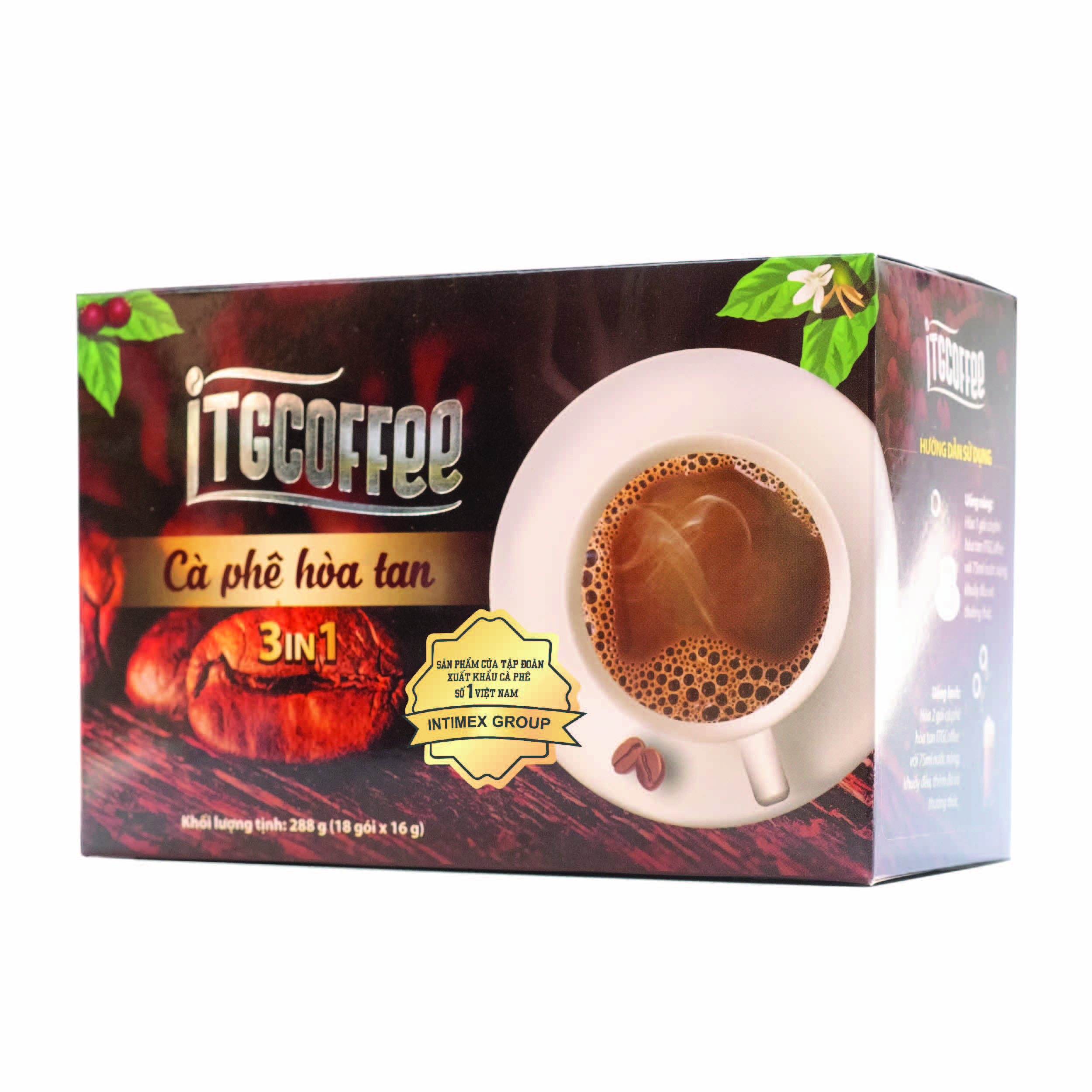 COMBO 2 SẢN PHẨM CÀ PHÊ HÒA TAN ITGCOFFEE 3IN1 (Hộp 18 gói x 16g)