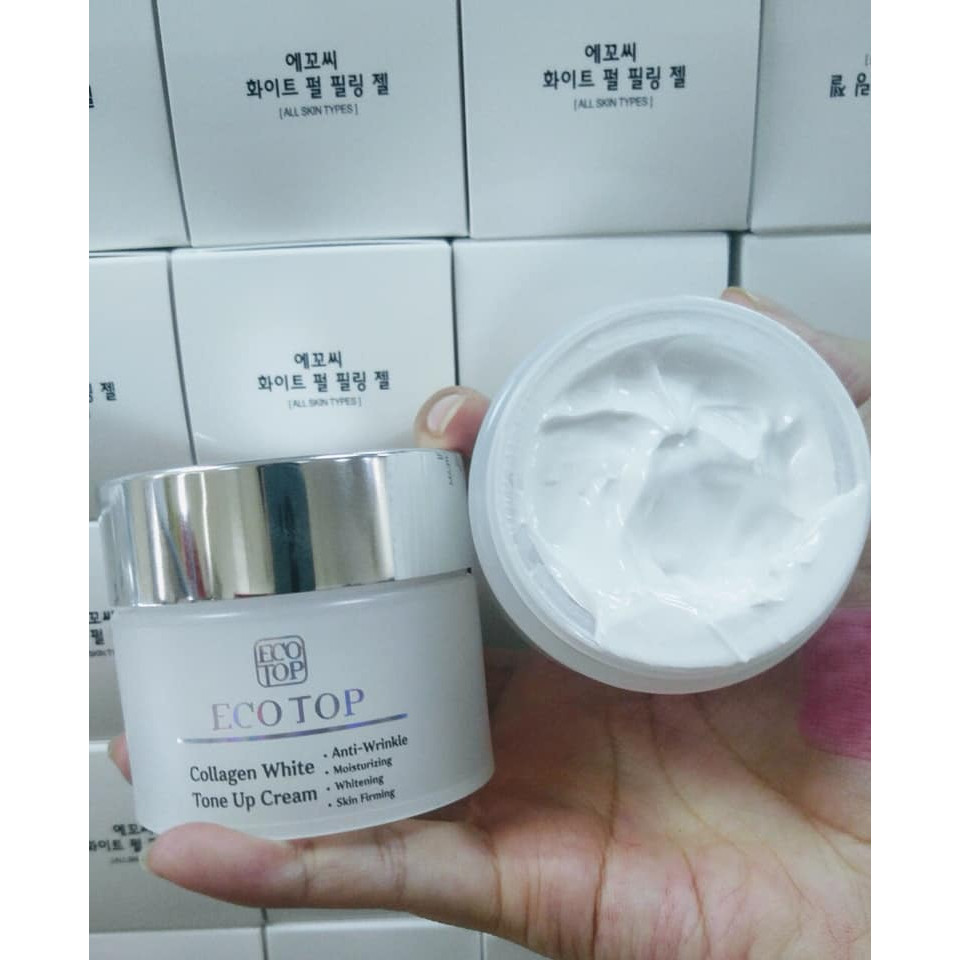 Kem dưỡng trắng da collagen Ecotop tặng 3 mặt nạ Jant Blanc