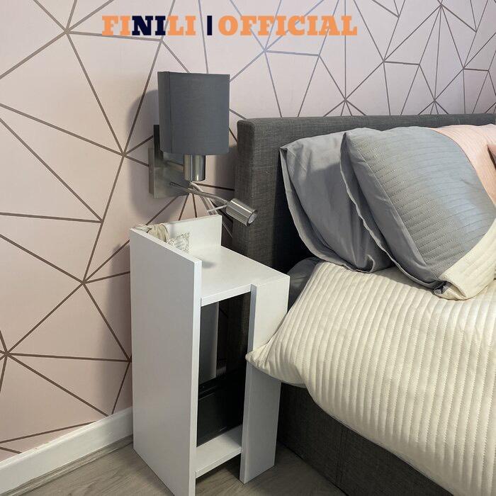Tab đầu giường, kệ sofa màu trắng đẹp giá tốt cho phòng khách và phòng ngủ FINILIO04.2