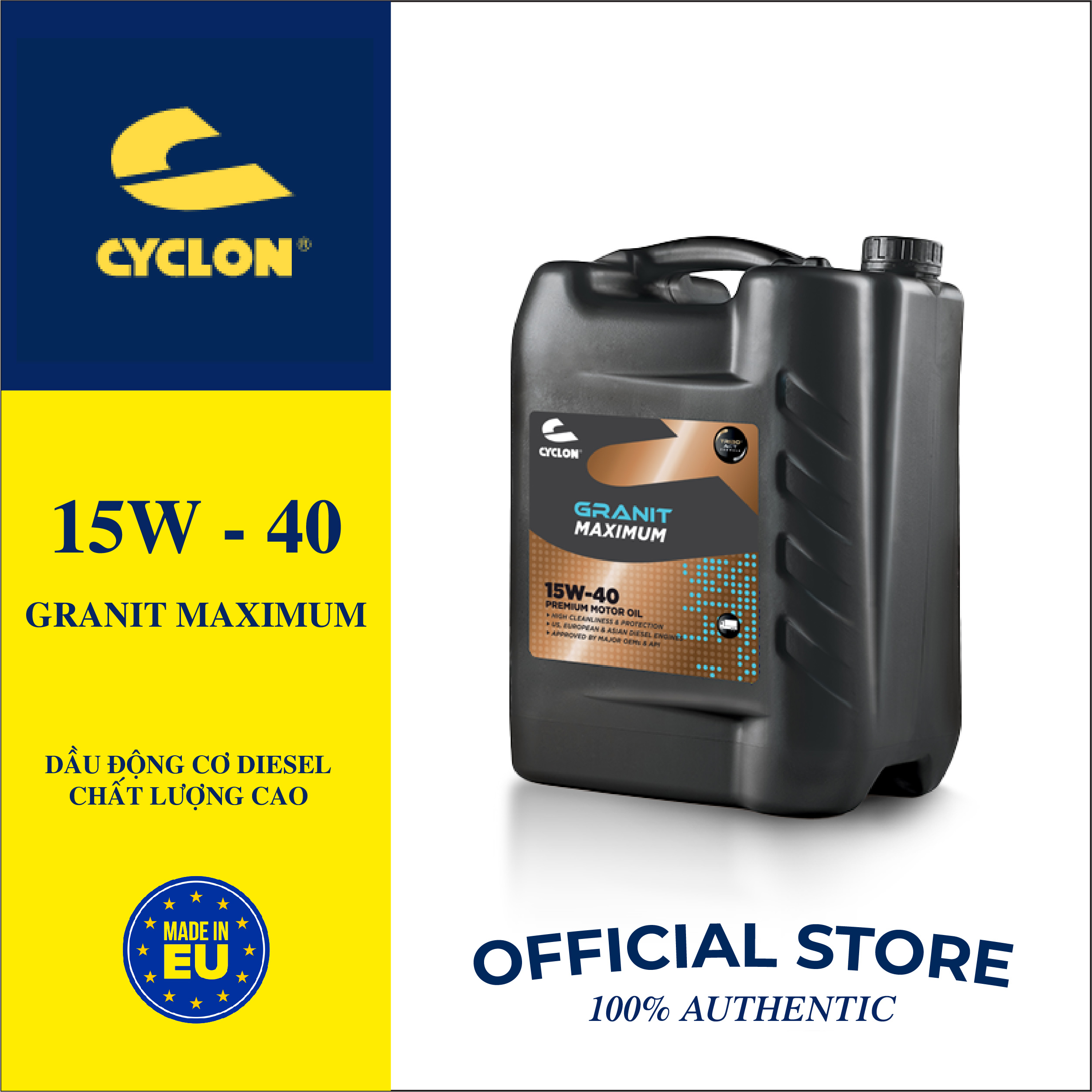 Dầu động cơ diesel chất lượng cao GRANIT MAXIMUM 15W-40, 20l