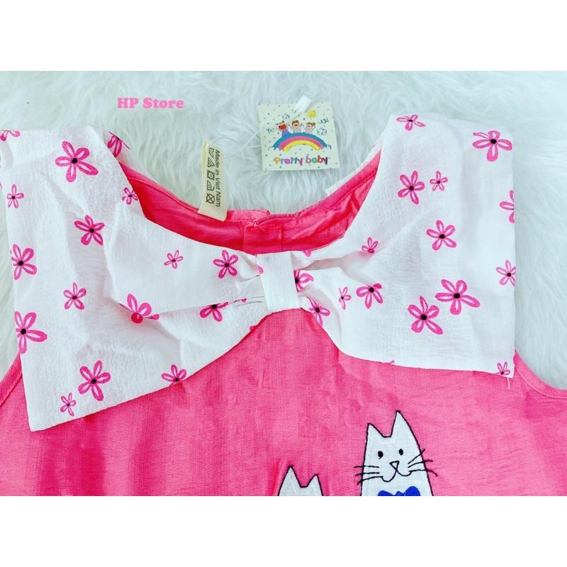 Bộ Bé Gái Size 6-20Kg, 5 Tháng Đến 5 Tuổi Áo Quần 2 Mèo Hồng, Siêu Dễ Thương SUKIDS