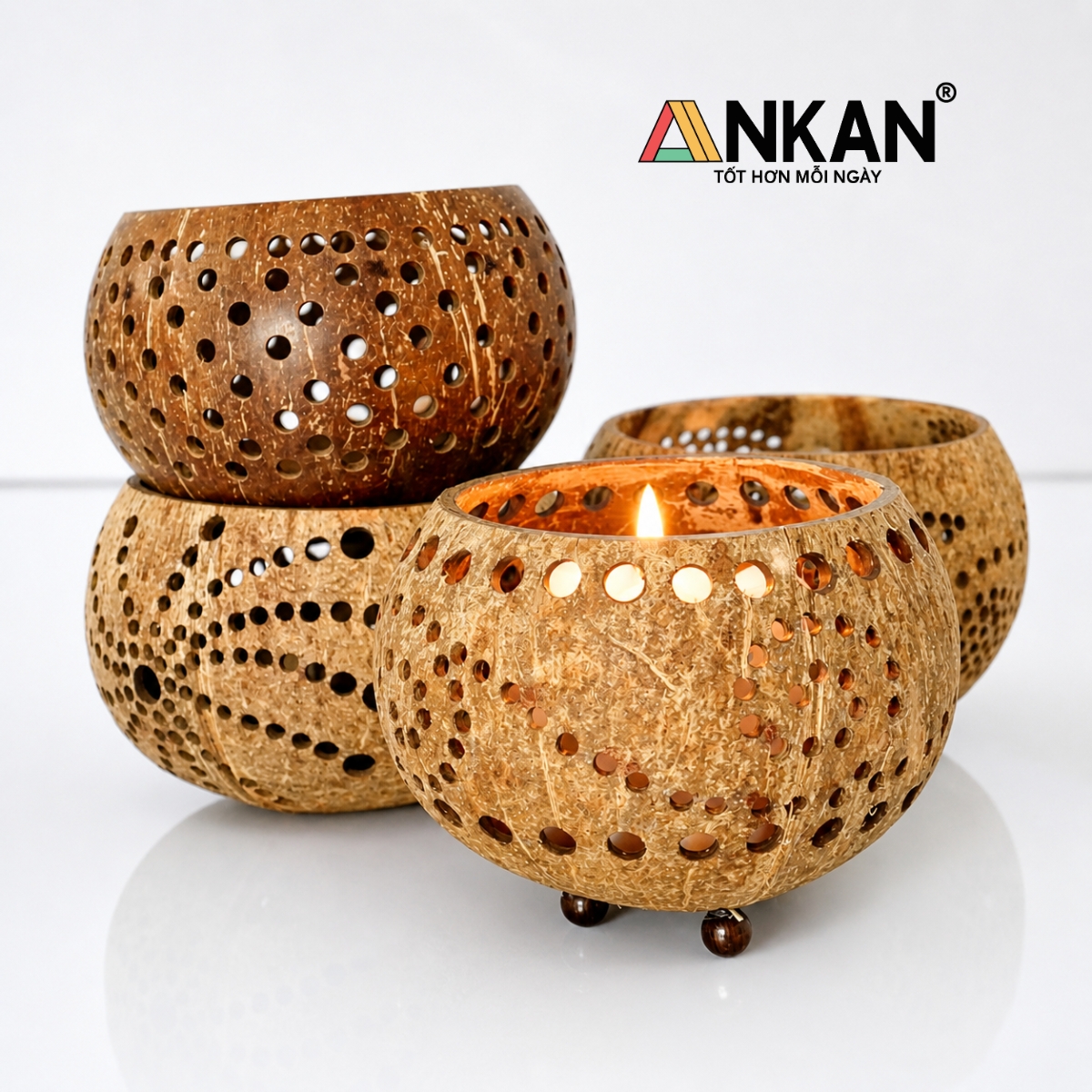 Đèn Nến Decor Hình Chiếc Lá ANKAN - Chân Nến Tealight Handmade Phong Cách Vintage Trang Trí Cafe, Spa, Homestay