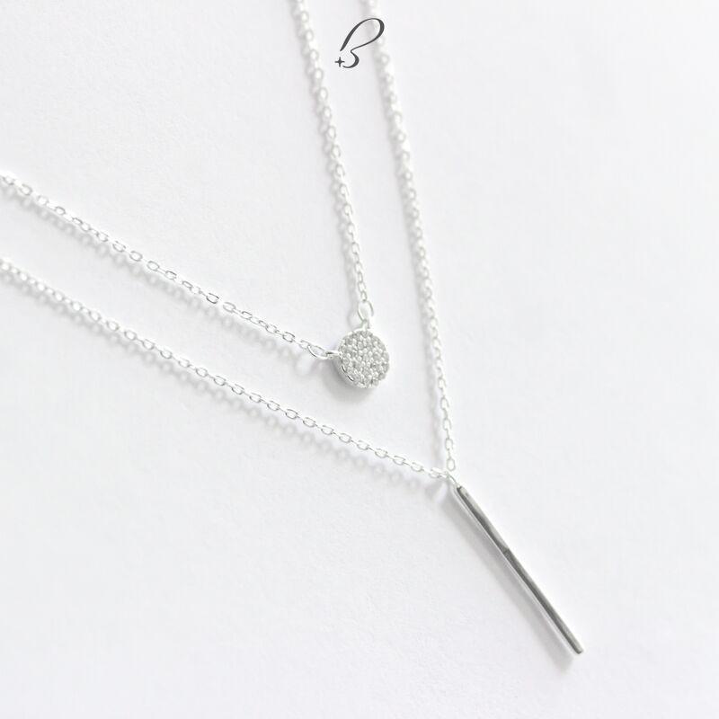 Vòng cổ Bling It hai dây tròn và thanh dài đơn giản BIVC249