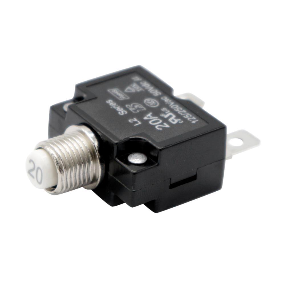 2 Pieces 12V-24V Push Button Resettable Panel Mount Circuit Breaker 30A+20A