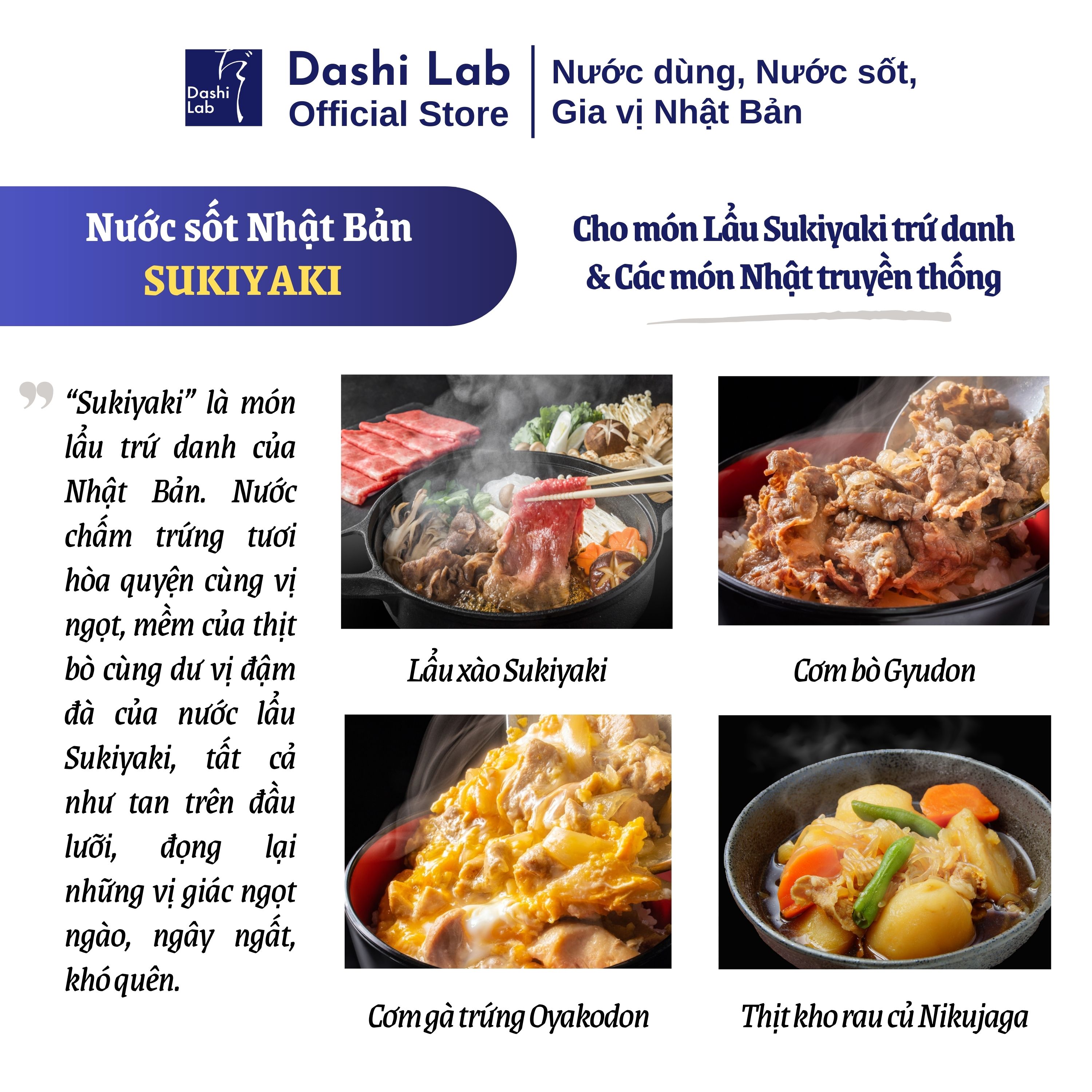 Combo 4 gói 80g Nước sốt Nhật Bản Sukiyaki - Dashi Lab - 320g