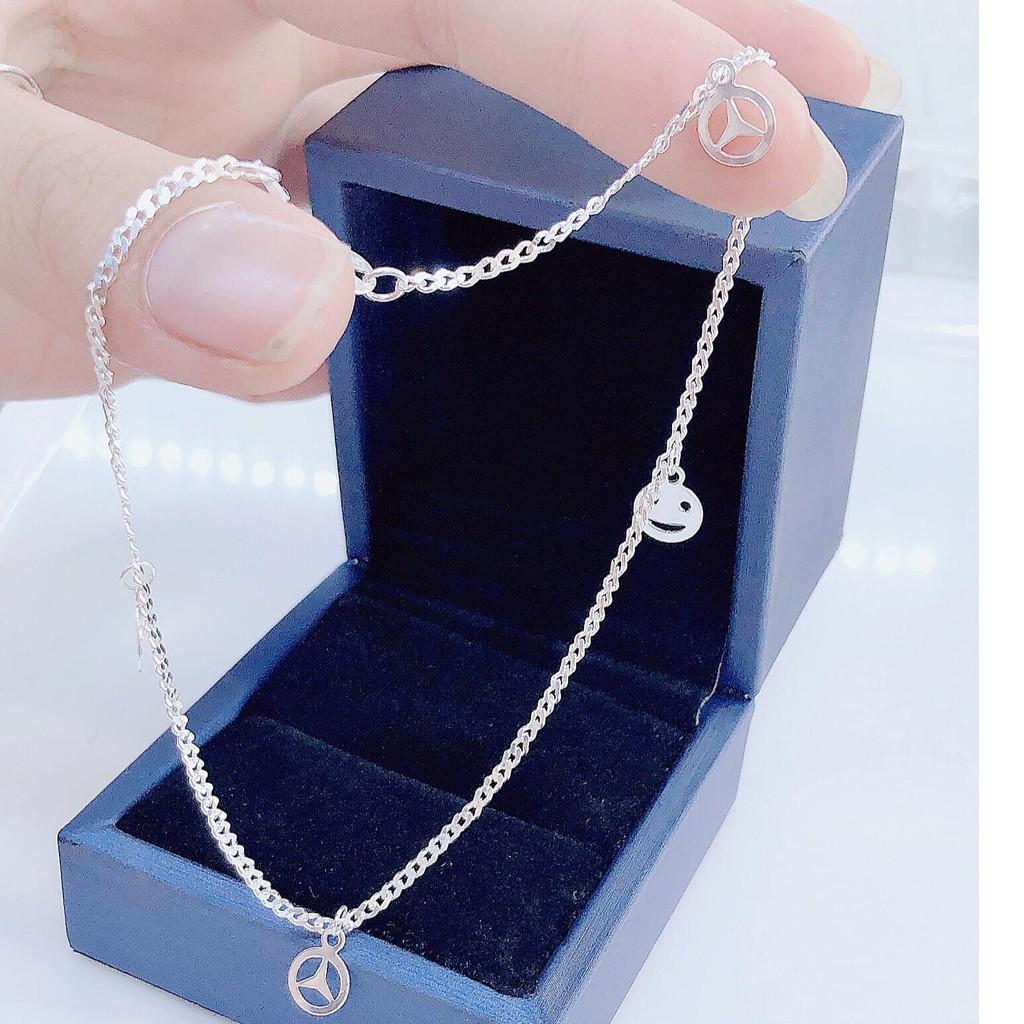 Lắc chân bạc xinh xắn dễ thương hình charm nghộ nghĩnh