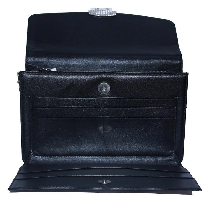 Túi cầm tay nữ Huy Hoàng da đà điểu màu đen HC6451