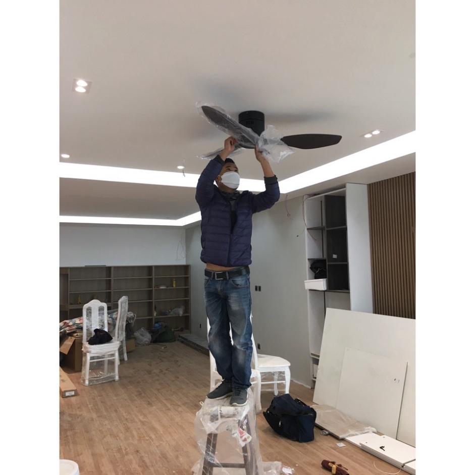 Quạt Trần 3 Cánh Cho Chung Cư Trần Thấp,Động Cơ DC 6 Tốc Độ,Thiết Kế Hiện Đại