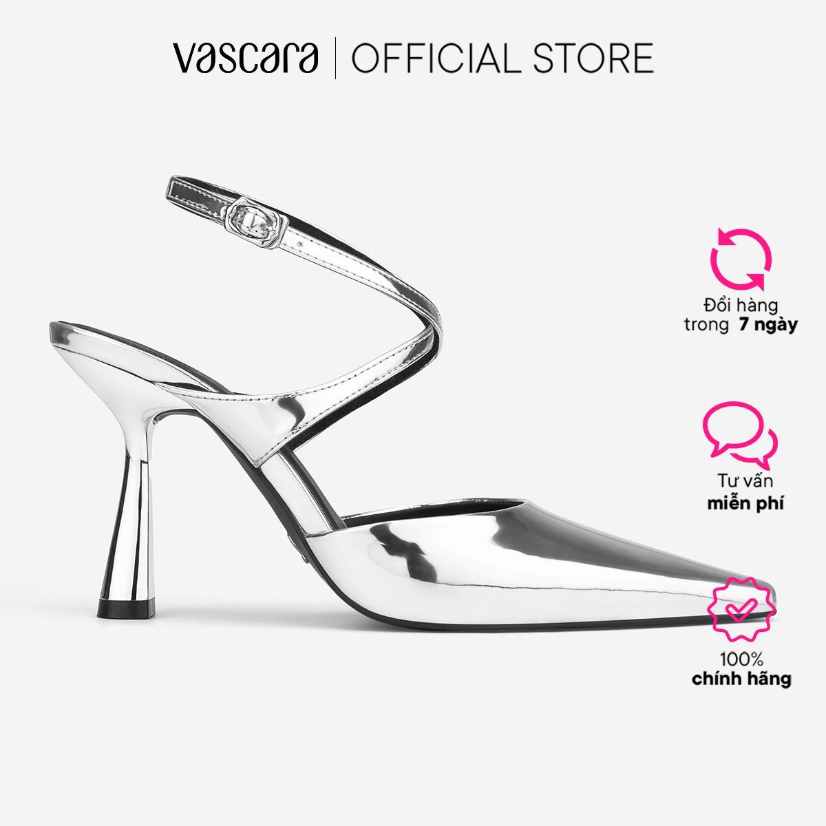 Vascara Giày Bít Mũi Spool Heel Quai Chéo - BMN 0707