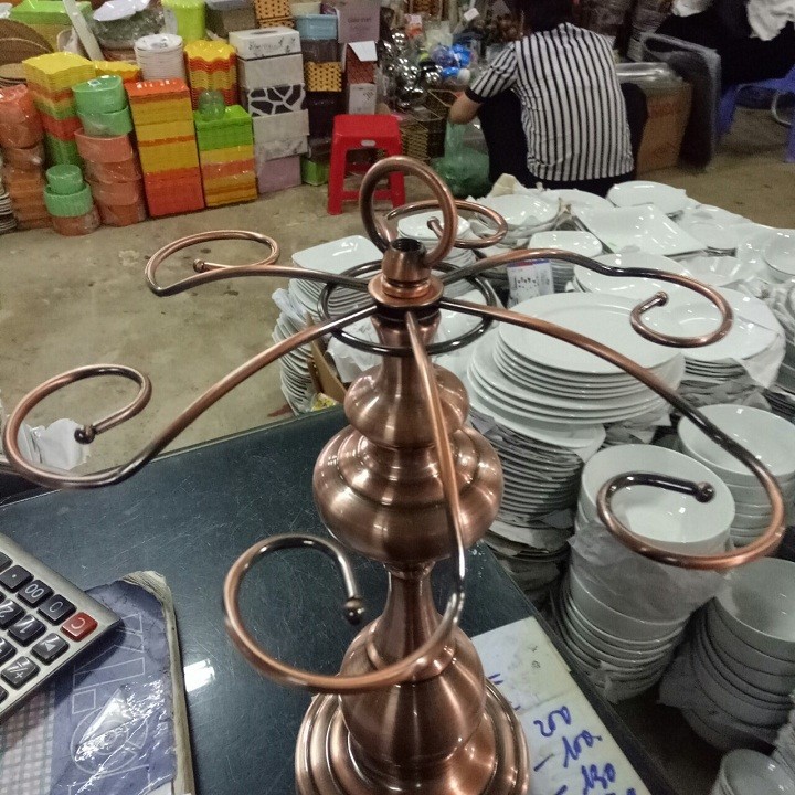 Giá treo ly đồng phong cách Châu Âu sang trọng mẫu mới 2024