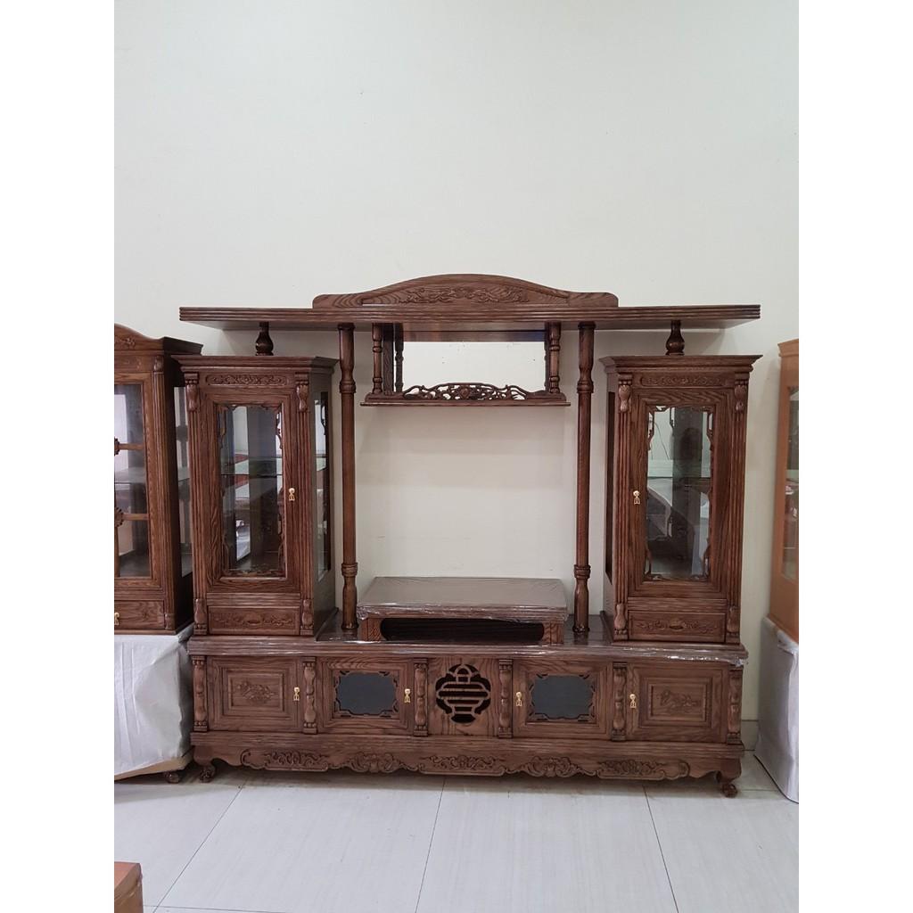 Kệ tivi 2 cục kính có gương