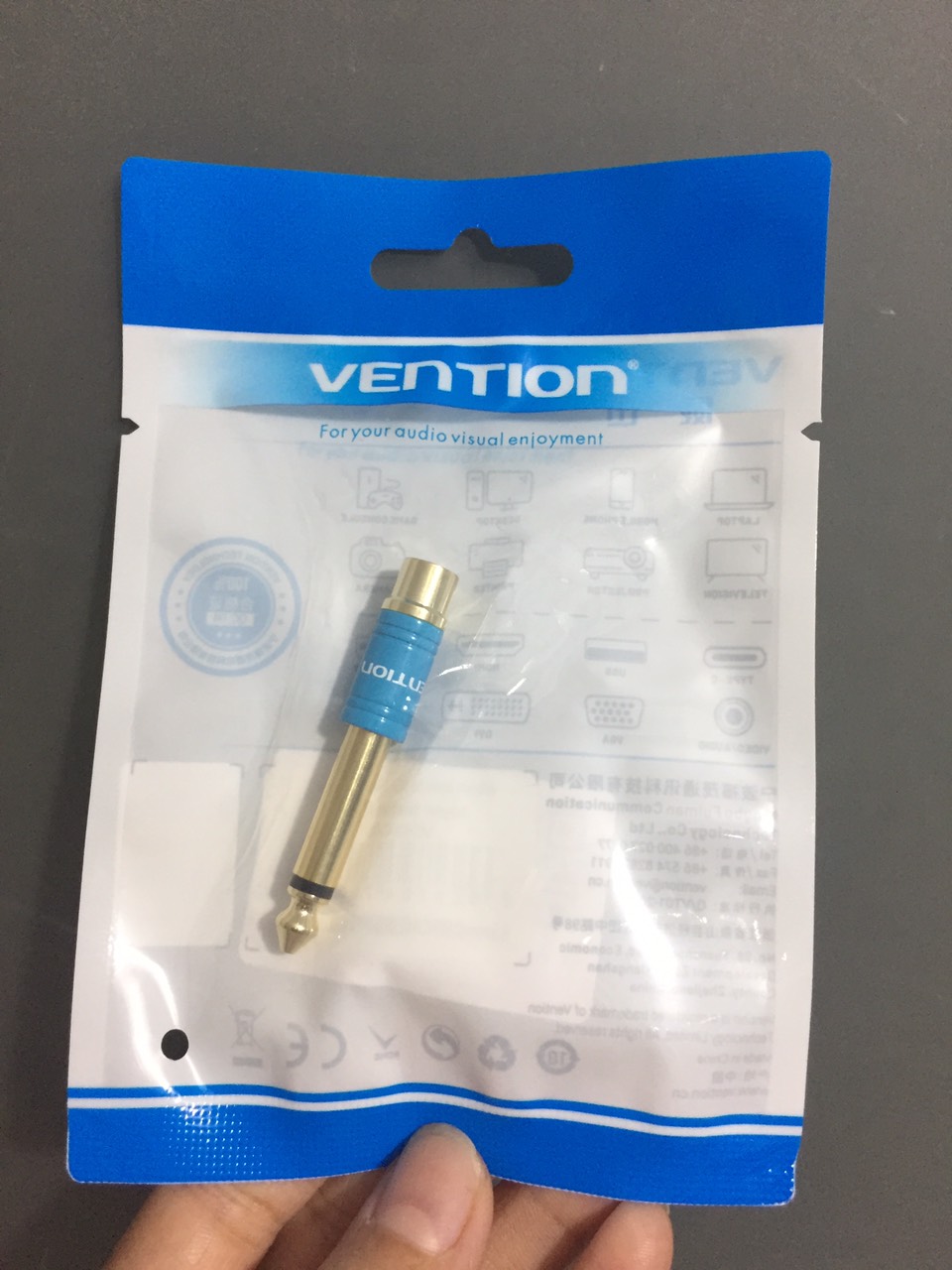 Đầu chuyển 6.5mm Male ra RCA Female Vention VDD-C03 _ Hàng chính hãng