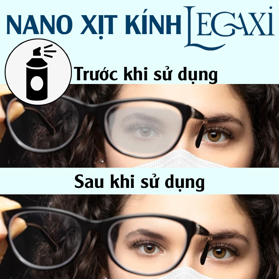 Chai Xịt Chống Mờ Hơi Nước, Chống Bám Nước Cho Kính Cận, Kính Đeo, Kính Bơi, Kính Lặn-Glass Anti Fog Legaxi