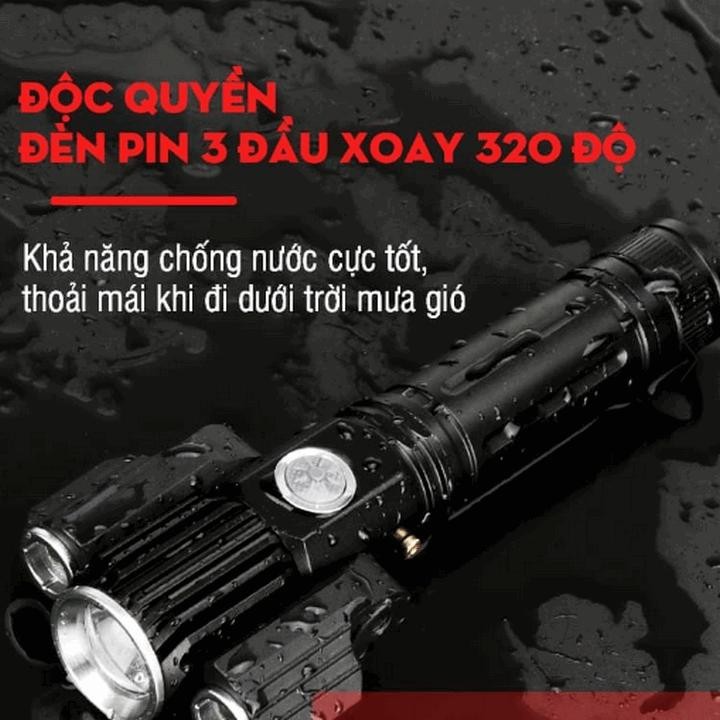 ĐÈN PIN 3 ĐẦU XOAY 320 ĐỘ CHỐNG TRỘM SUPPER LIGHT