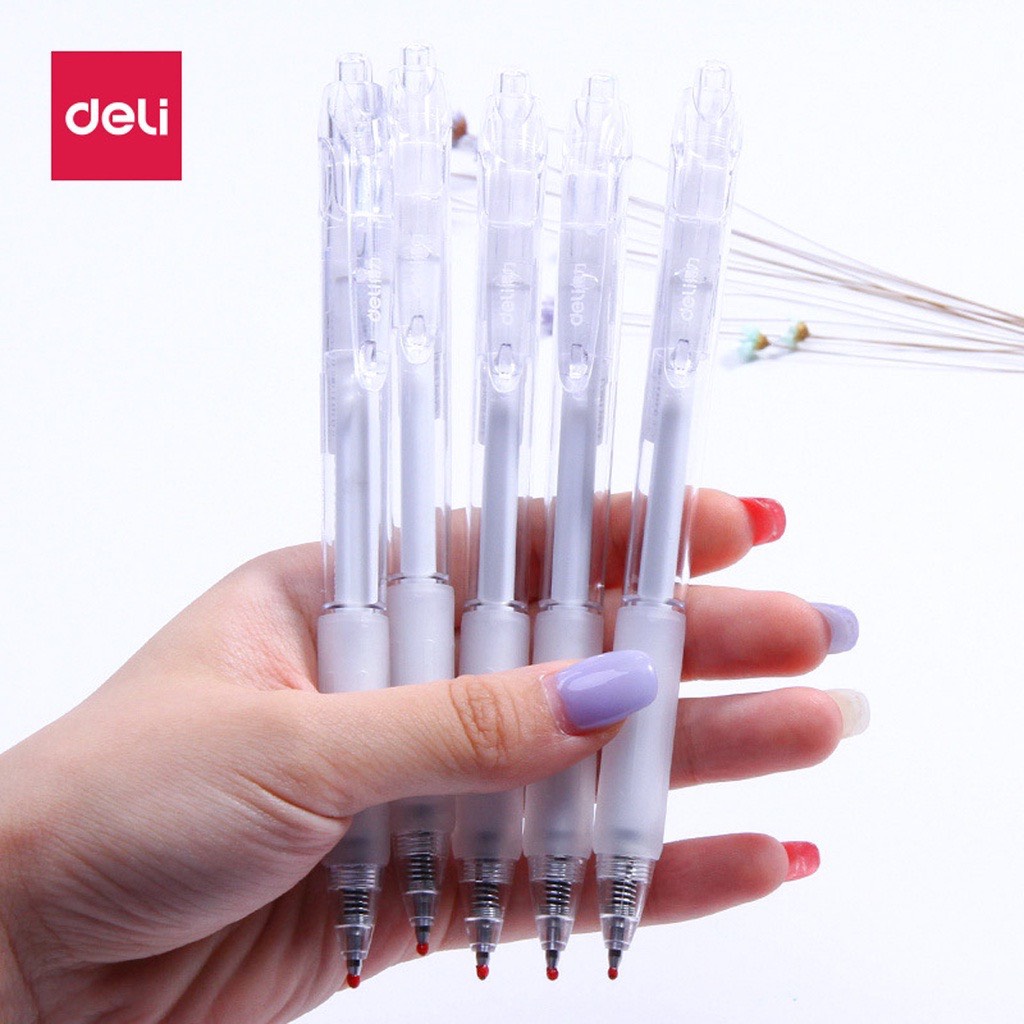 Hộp 5 Bút gel Deli A575 ngòi 0.5mm (viết lên tới 800m)