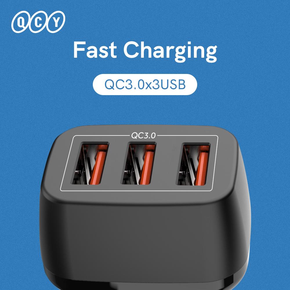 QCY 3 Cổng USB-A Bộ sạc xe 54W QC3.0 Sạc nhanh cho iPhone 13 12 Pro Max Mone Phone Bộ sạc bộ sạc nhanh trong xe hơi trong xe
