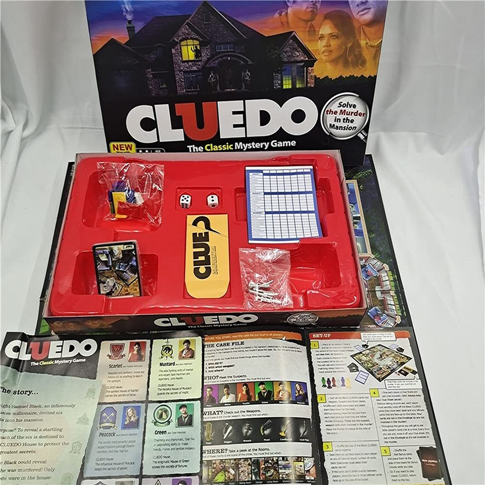 Bộ Board Game Giải Trí Solve the Murder in the Mansion Cluedo Trò Chơi Phá Án Hiện Đại