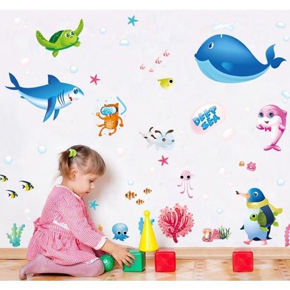 DECAL DÁN TƯỜNG CHO BÉ chi tiết ĐẠI DƯƠNG XANH