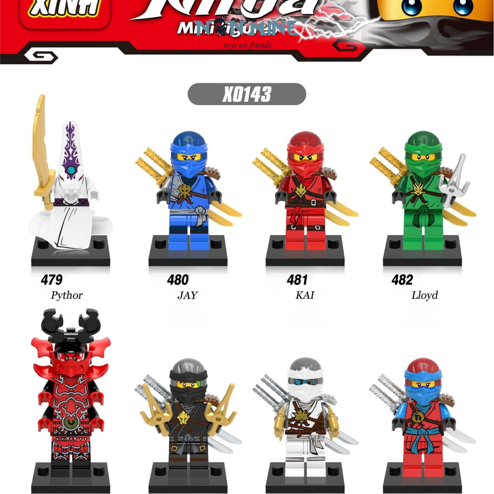 Minifigures Lắp Ráp Mô Hình Nhân Vật Phim Truyện Ninjago Kai Wu Zane X0143