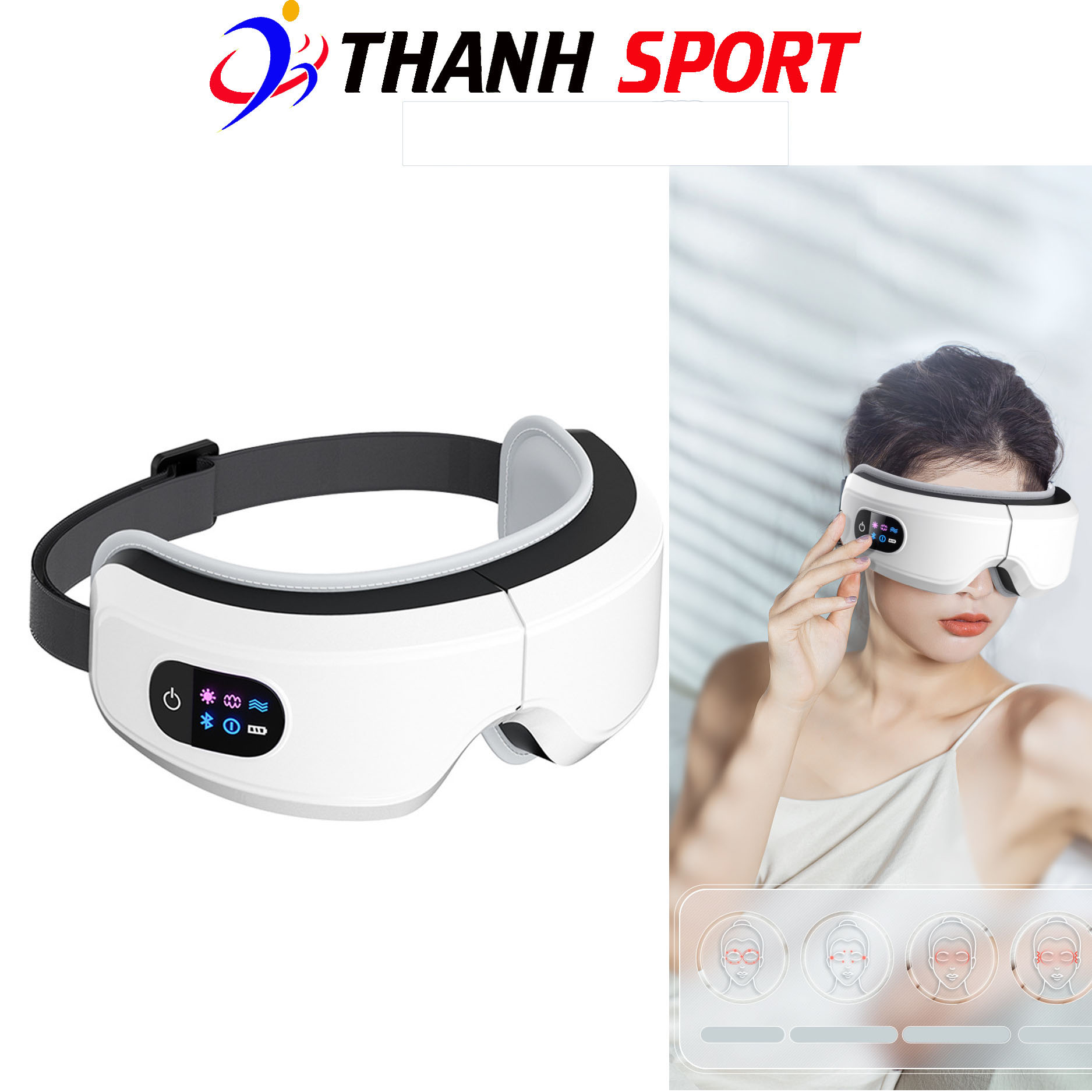 Máy Massage Mắt Thông Minh Eye Care Công Nghệ Khí Nén Thế Hệ Mới Tính Hợp 5 Chế Độ Massage