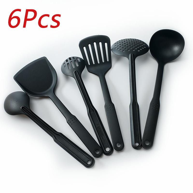 6 Cái/bộ Đen Đồ Dùng Nhà Bếp Bộ Không Dính Đồ Dùng Nhà Bếp Nấu Ăn Dụng Cụ Thìa Canh GÀU MÚC Thìa Đũa Dụng Cụ Xẻng Tiện Ích Phụ Kiện