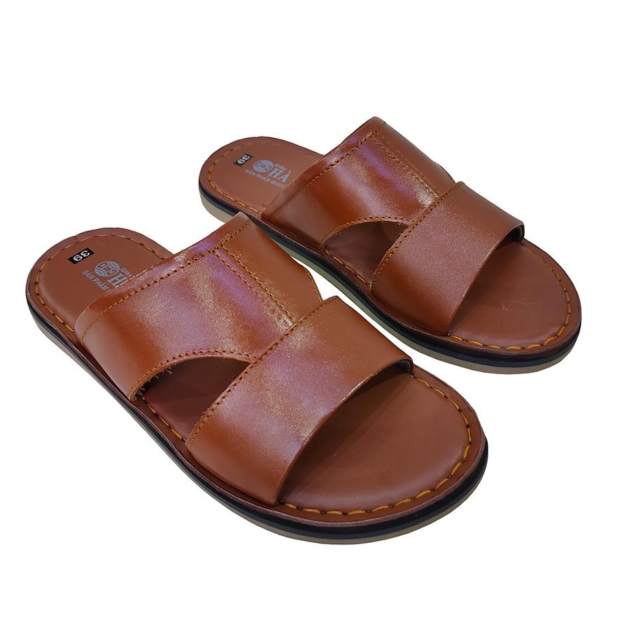 Dép Nam Quai Ngang Da Bò Thật TiTi ĐÔ Cao Cấp DNA2189d