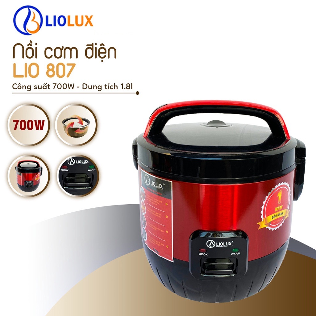 Nồi cơm điện Liolux LIO-807 dung tích 1.8L - Chống dính - Hàng chính hãng